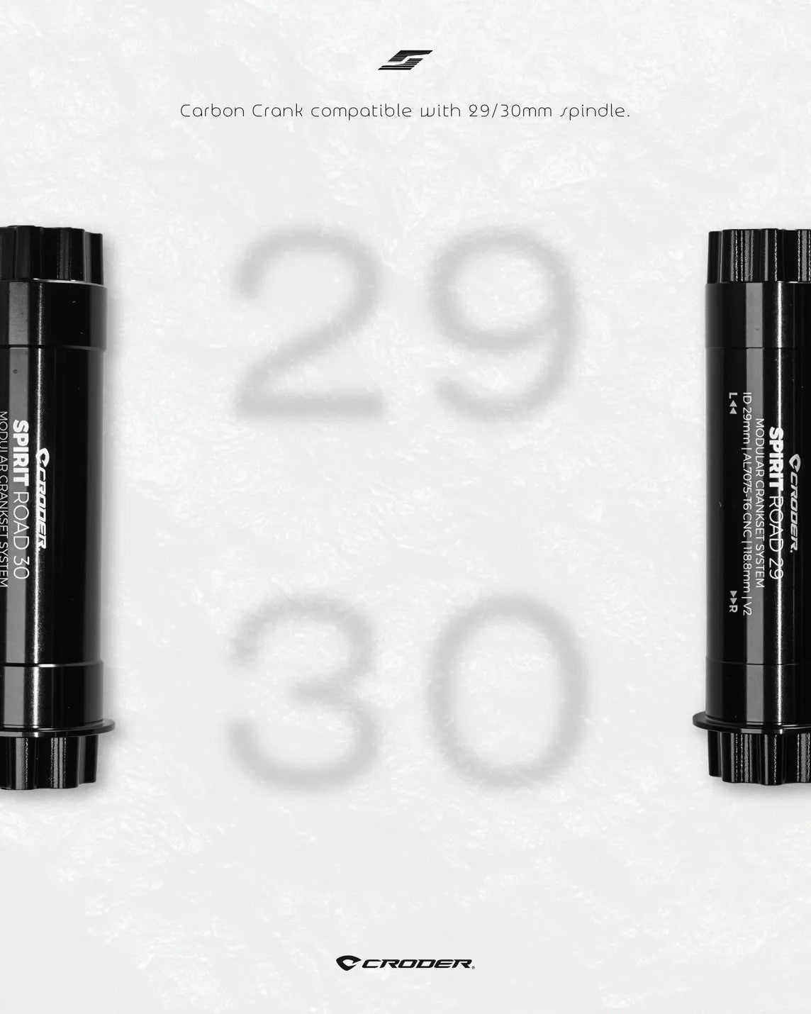 CRODER CARBON CRANK ARM 160mm(30mmスピンドル付き）